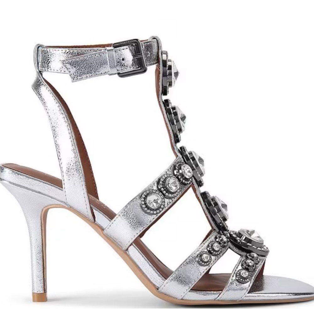 Kurt Geiger leather jeweled heels